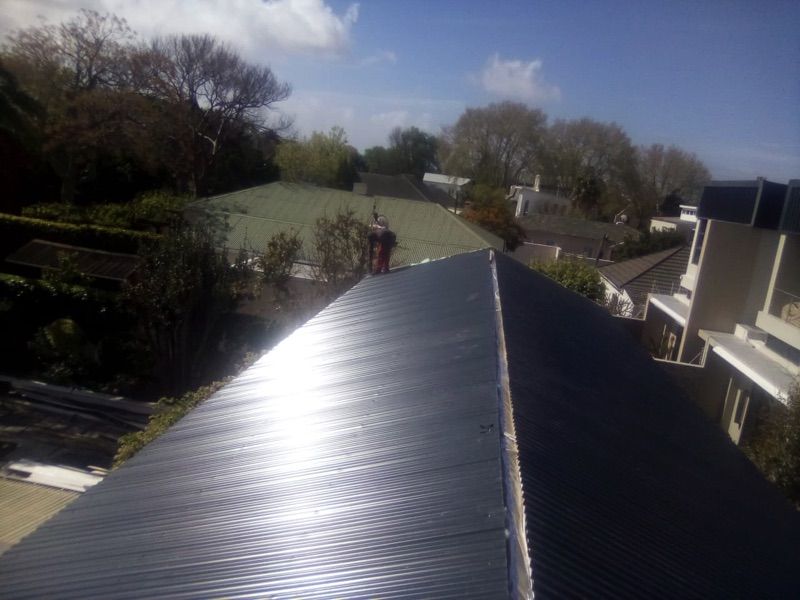 Roof Sheeting in progress